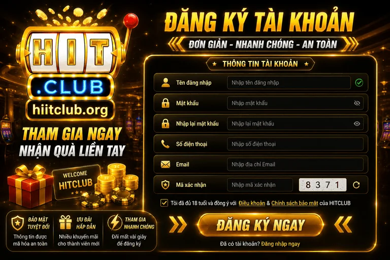 Biểu mẫu đăng ký tài khoản HitClub