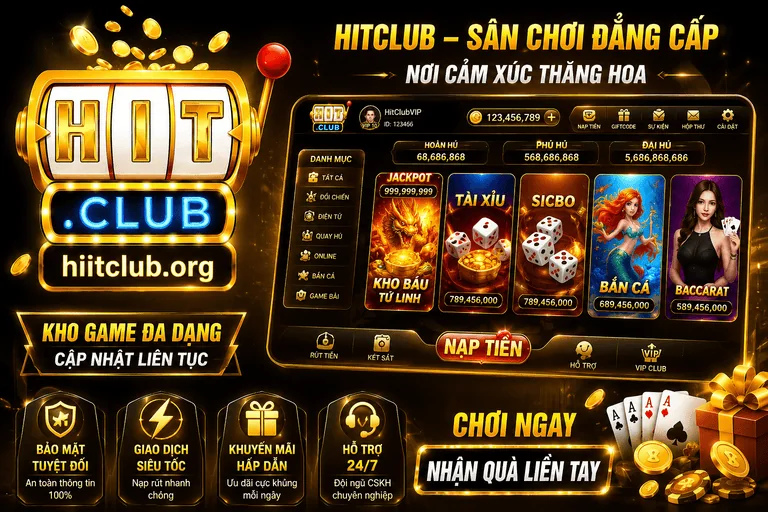 Giao diện khuyến mãi HitClub hiển thị trên nhiều thiết bị
